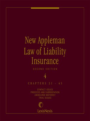 cover image of New Appleman Law of Liability Insurance